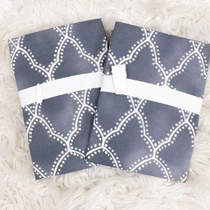 Pottery Barn Teen Gemstone Trellis Standard Sham Gray White Set of 2 NEW